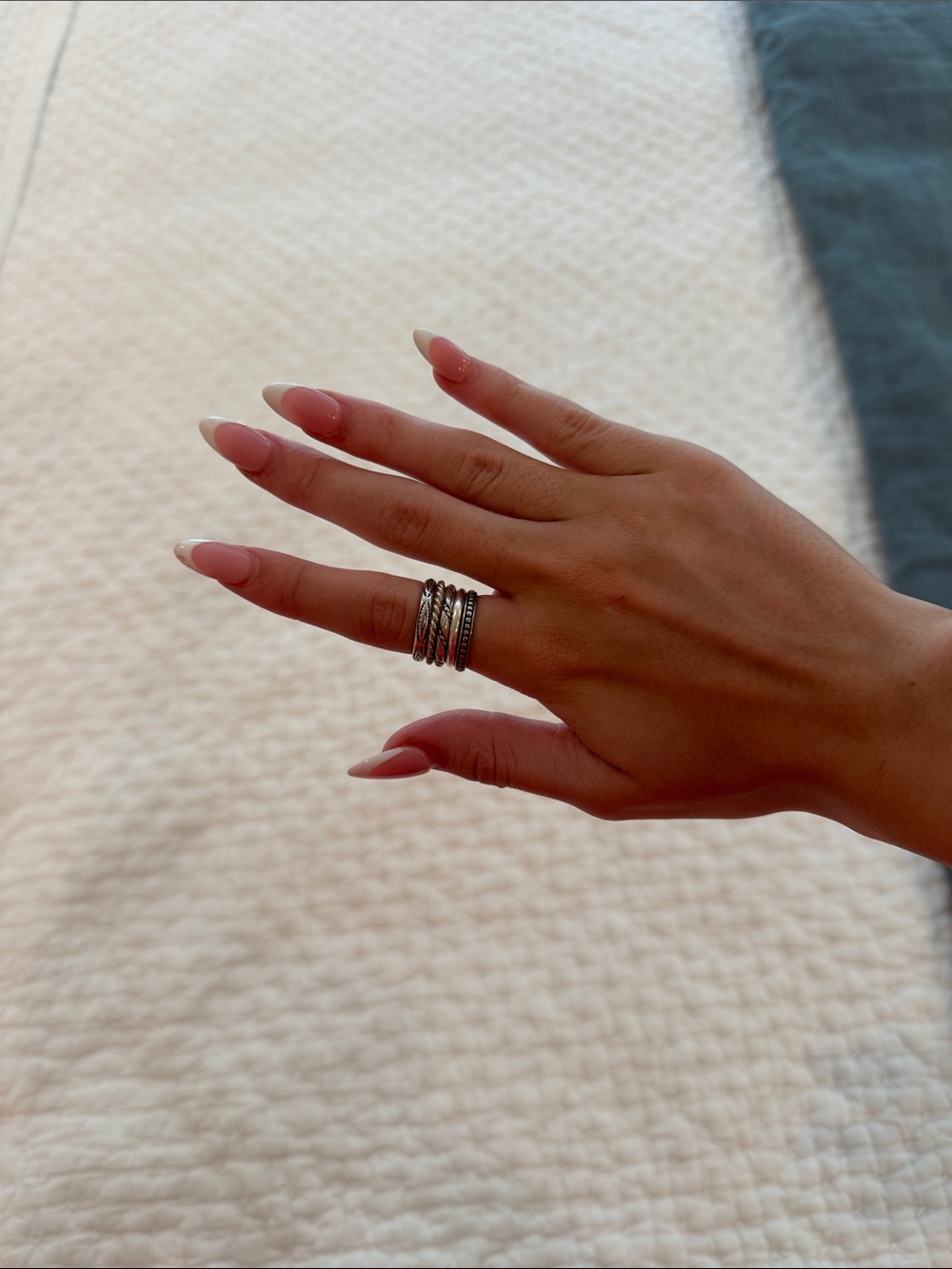 Stacked Silver Rings Set - Picture 4 of 4